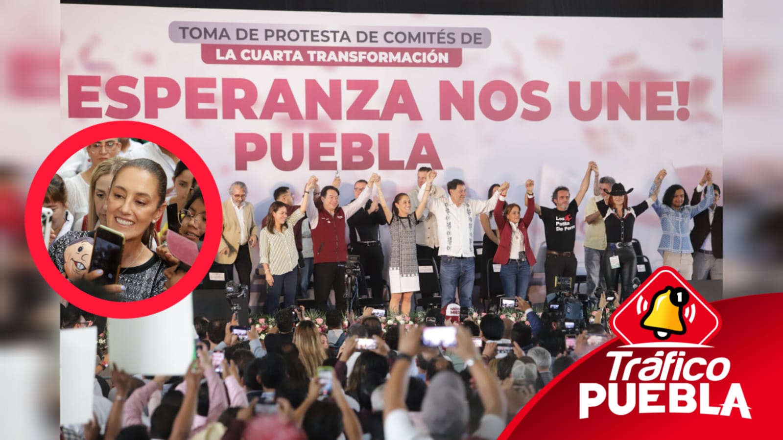 Así recibieron en Puebla a Claudia Sheinbaum para la firma