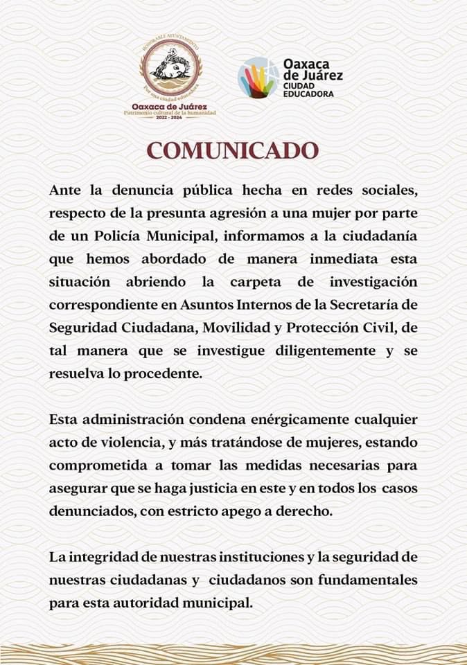 Comunicado Oaxaca