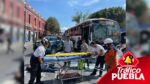   fuerte colisión ocurrida en el cruce de la avenida 11 Norte con la 2 Poniente, en el Centro Histórico de Puebla