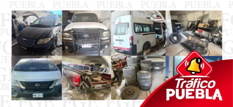 La FGE realizó un operativo en el municipio de Chiautzingo, donde aseguró cinco vehículos de procedencia ilícita y 61 autopartes.