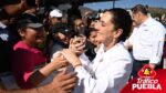 Claudia Sheinbaum entregó tarjetas de bienestar en Puebla