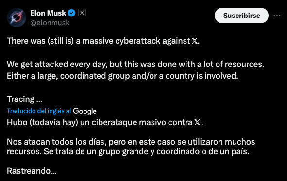 Caída mundial de la red social de Elon Musk X_foto1