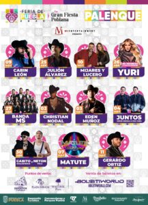 El Palenque ya tiene artistas confirmados para la Feria de Puebla 2025