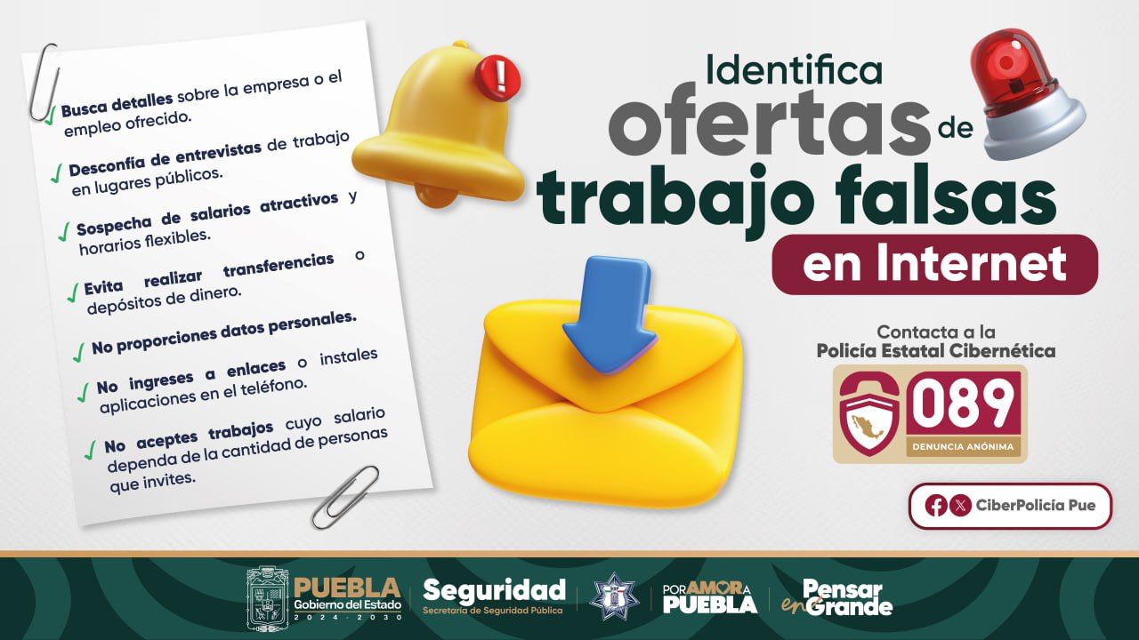 Policía estatal alerta sobre ofertas de trabajo falsas en internet _foto1