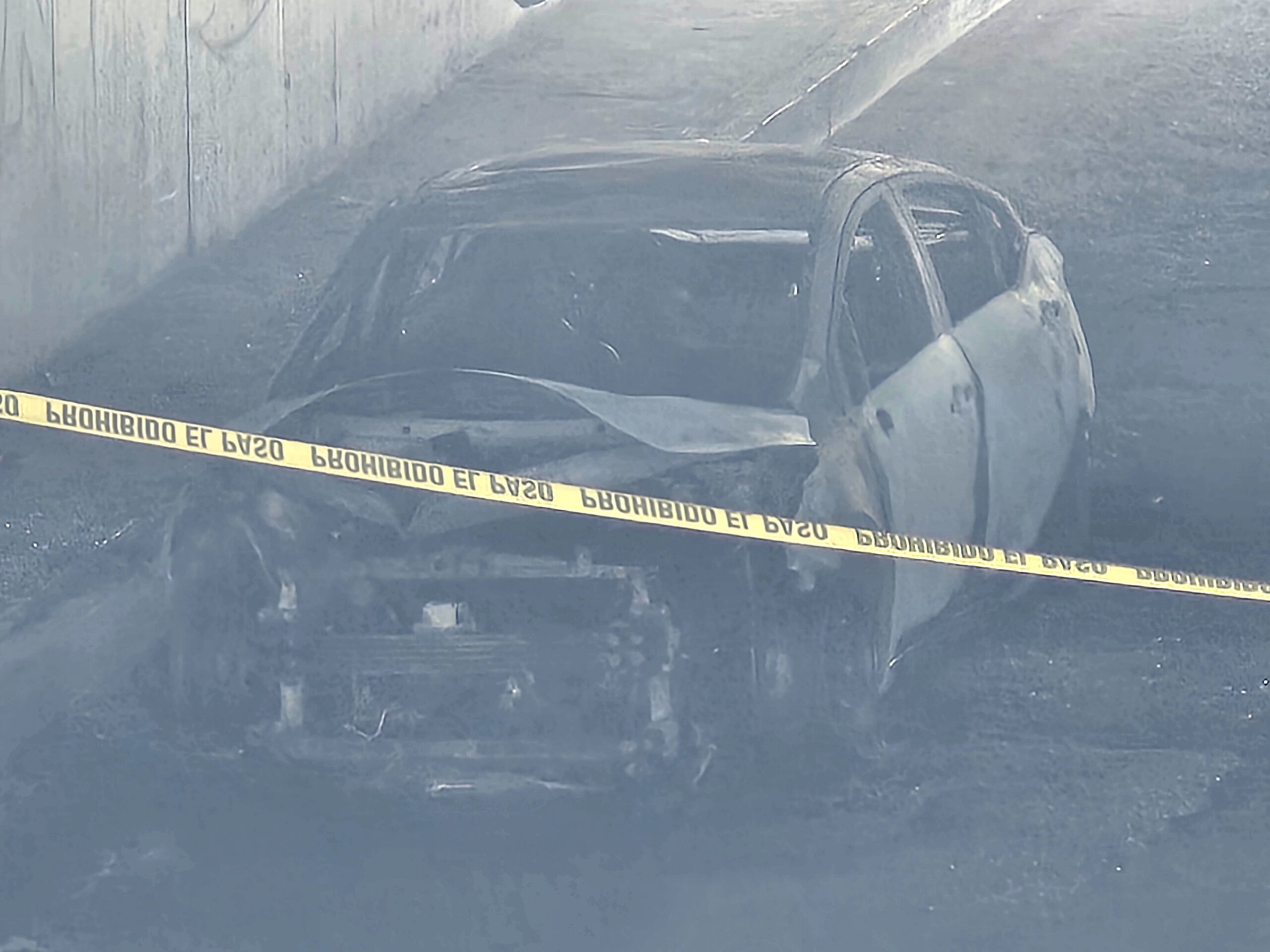 Hallan cuerpo calcinado dentro de un auto incendiado en Amozoc_foto1