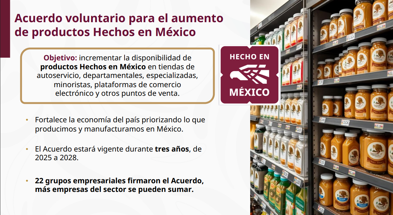 Sheinbaum firmó acuerdo para impulsar productos Hechos en México