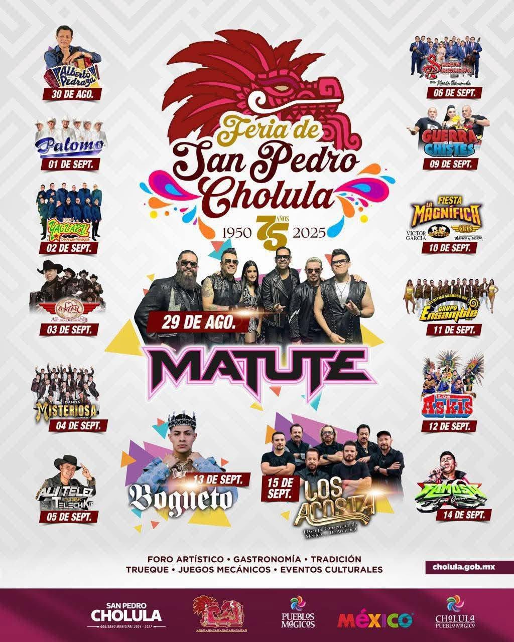 Feria de San Pedro Cholula celebrará su edición 75 con tradición y grandes artistas