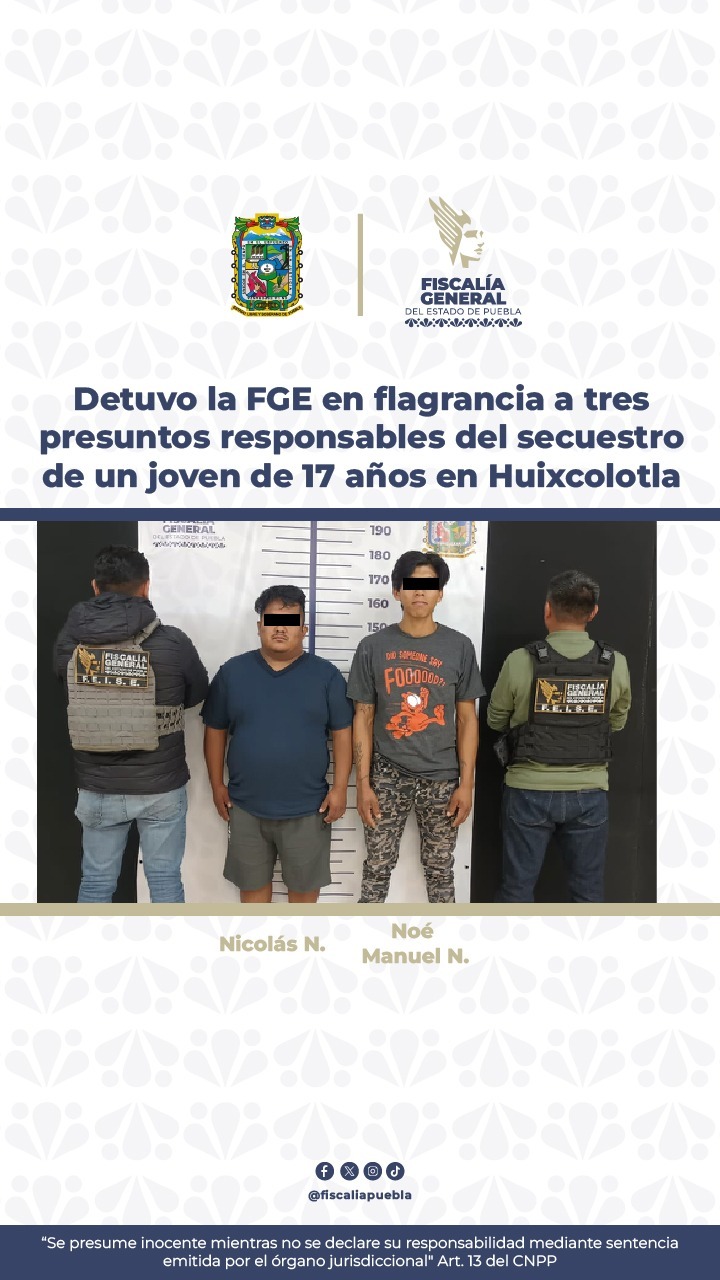 Detienen a tres presuntos secuestradores en Huixcolotla, Puebla