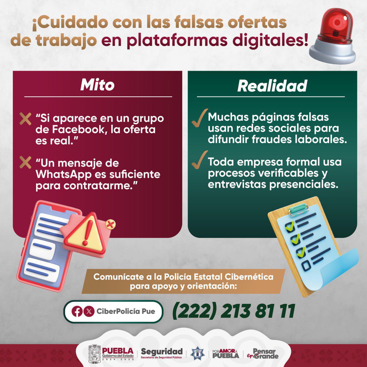Recomendaciones ante ofertas de empleo falsas en redes sociales, Policía Estatal_foto1