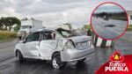 Fuerte accidente en la autopista Atlixco–Puebla deja dos adultos mayores fallecidos