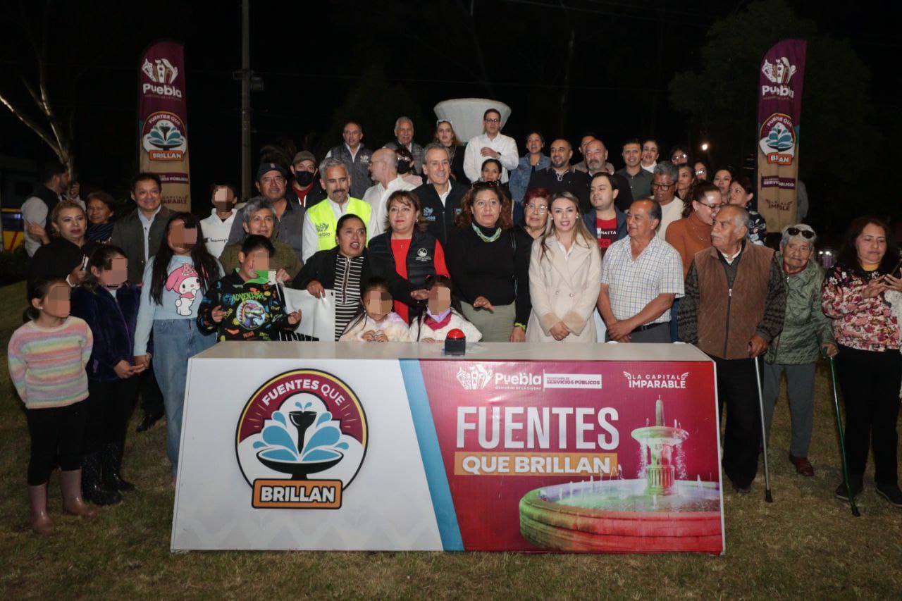 Renuevan fuente y áreas verdes del Parque Rómulo O’Farril Silva en Puebla vecinos