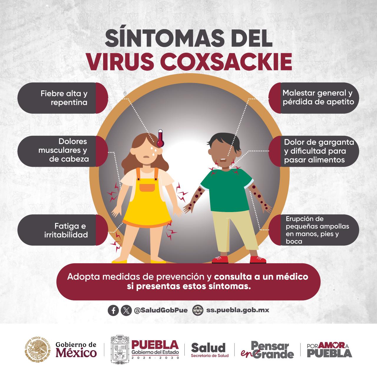 Puebla atiende brote de virus coxsackie en escuelas