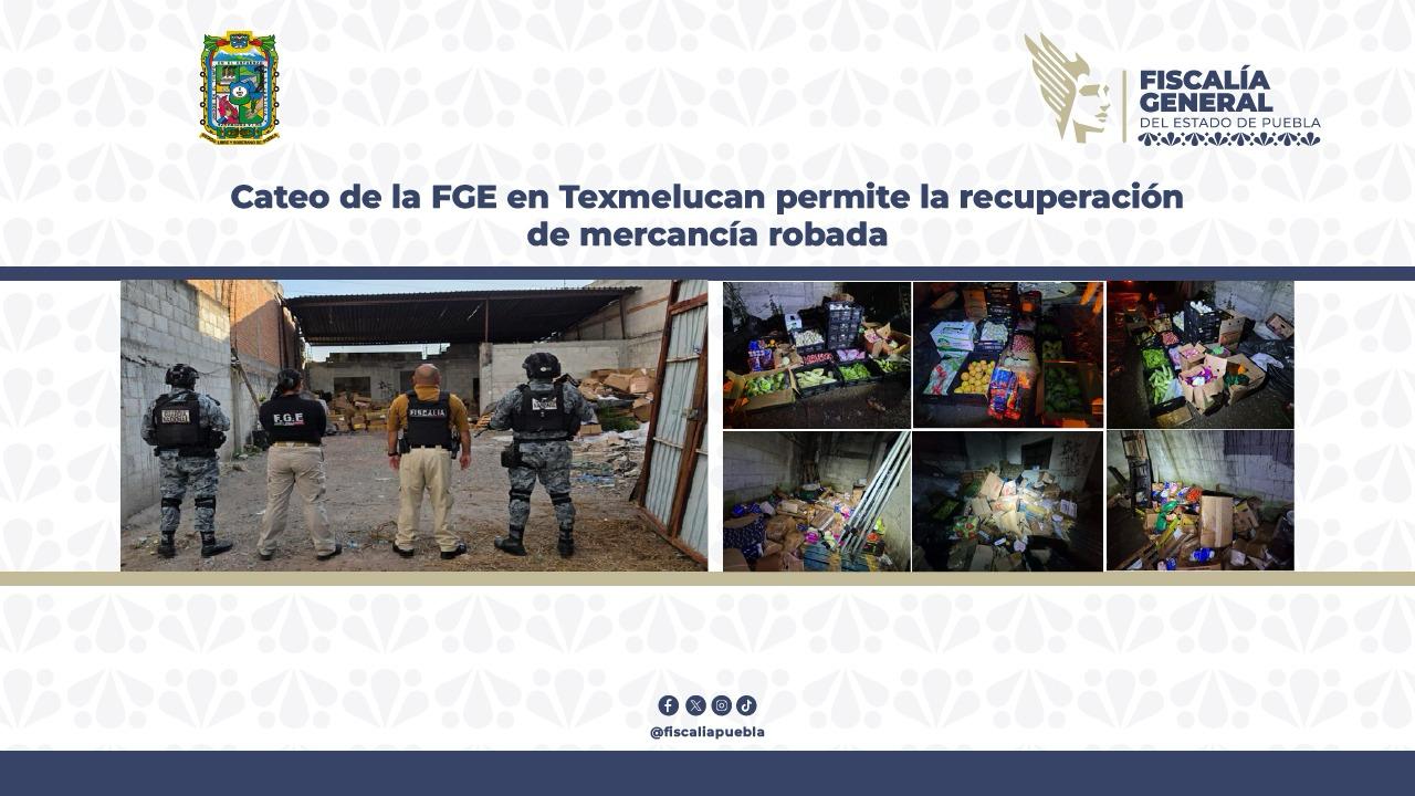 La Fiscalía de Puebla recupera mercancía perecedera robada en San Martín Texmelucan