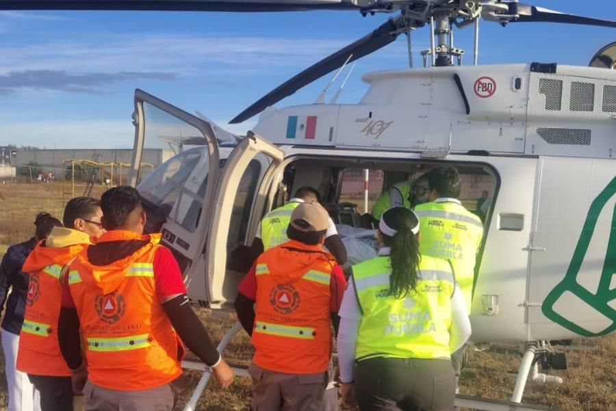 Gobierno de Puebla coordina traslado aéreo de emergencia desde Ciudad Serdán