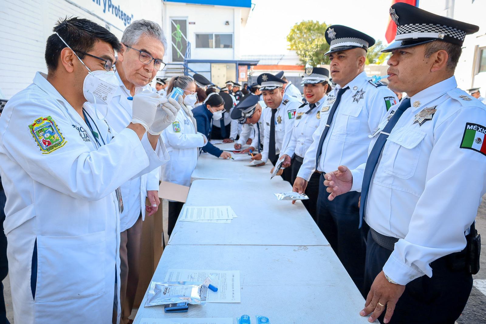 Policía Auxiliar refuerza control interno de elementos con pruebas toxicológicas