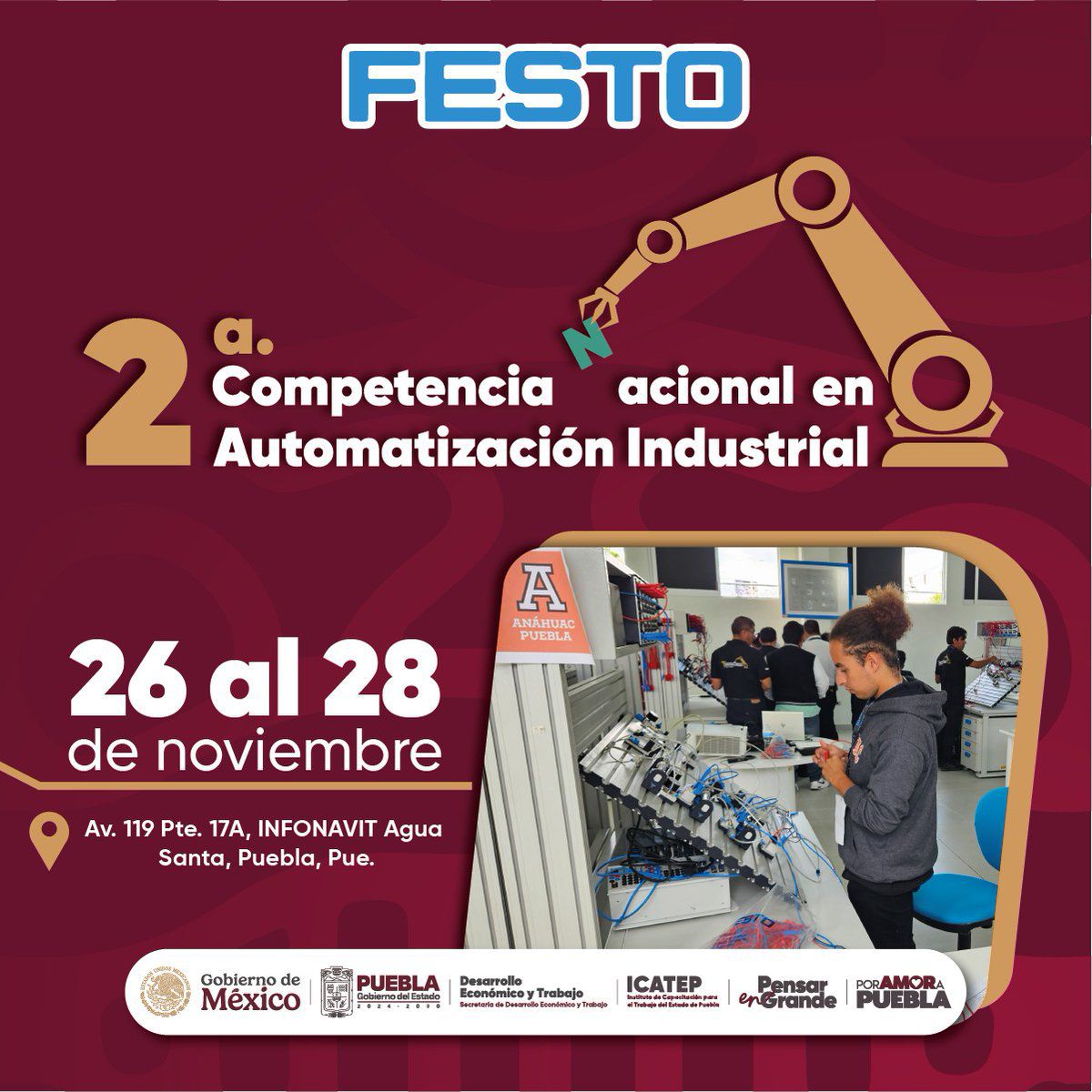 Puebla será sede nacional en competencia de automatización