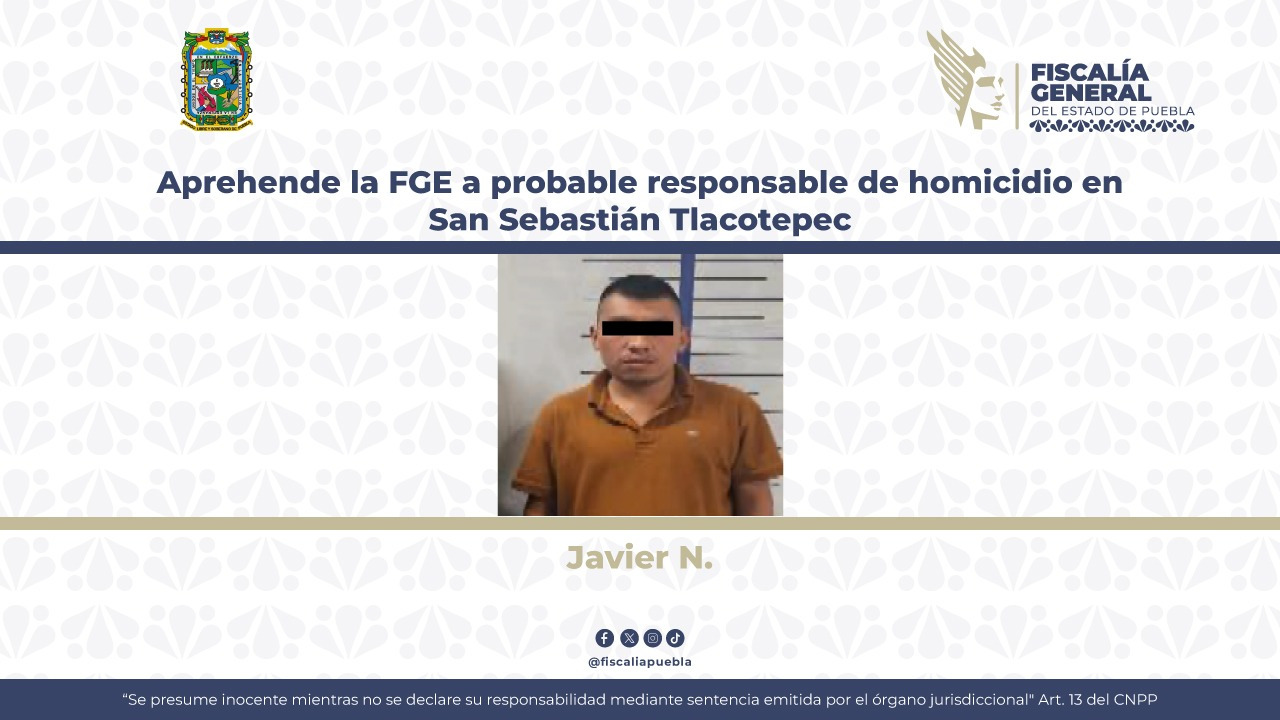 Aprehende la FGE a presunto responsable de robo agravado en un corralón de Tehuacán