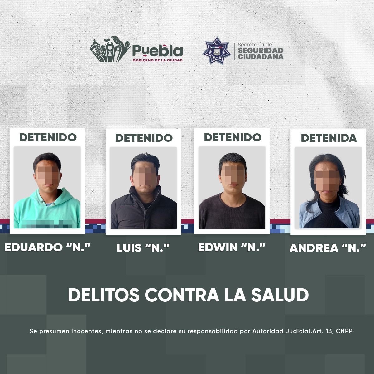 Cuatro detenidos en Bugambilias por delitos contra la salud detenidos