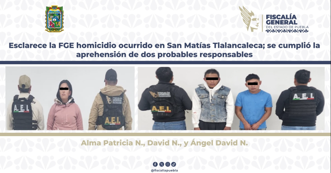 FGE esclarece homicidio en gimnasio de San Matías Tlalancaleca