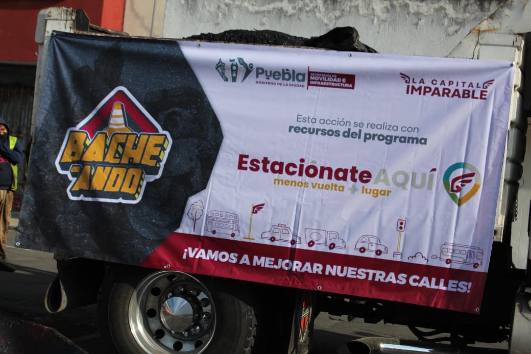 “Bacheando Puebla” se fortalece con recursos de Estaciónate Aquí