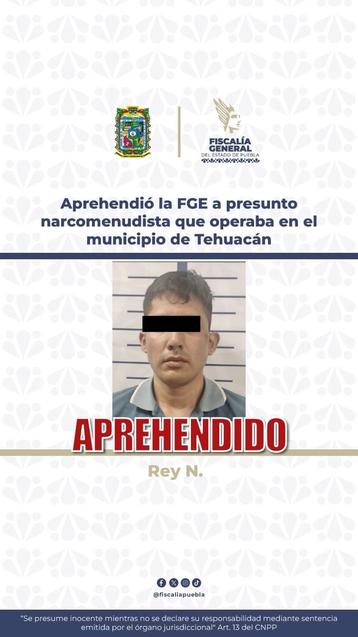 Detiene FGE Puebla a dos hombres por delitos contra la salud