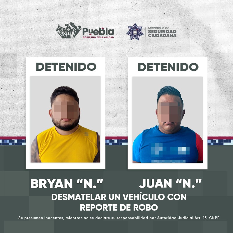 SSC detienen a presuntos ladrones de autos en La Loma