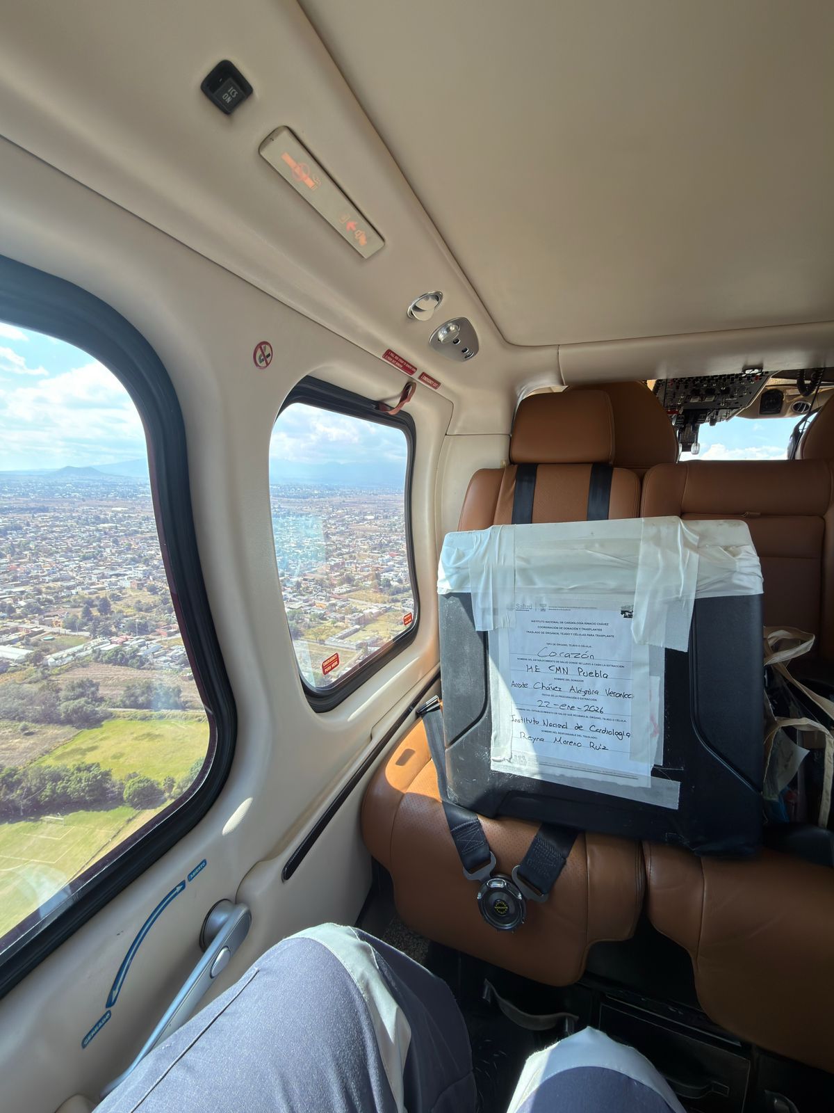 Gobierno de Puebla coordina traslado aéreo de órganos para trasplante