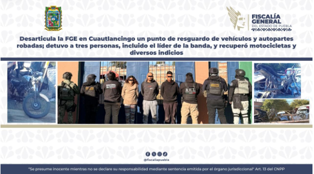 FGE Puebla desarticula inmueble y asegura a tres personas en Cuautlancingo