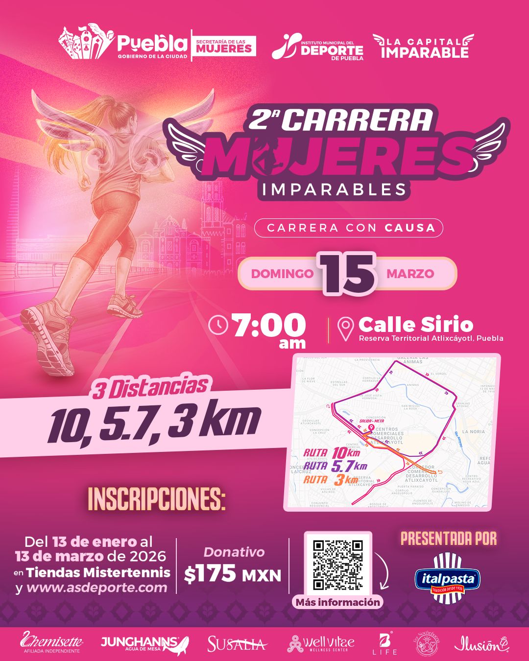 Carrera “Mujeres Imparables 2026” impulsa deporte e igualdad en Puebla mapa