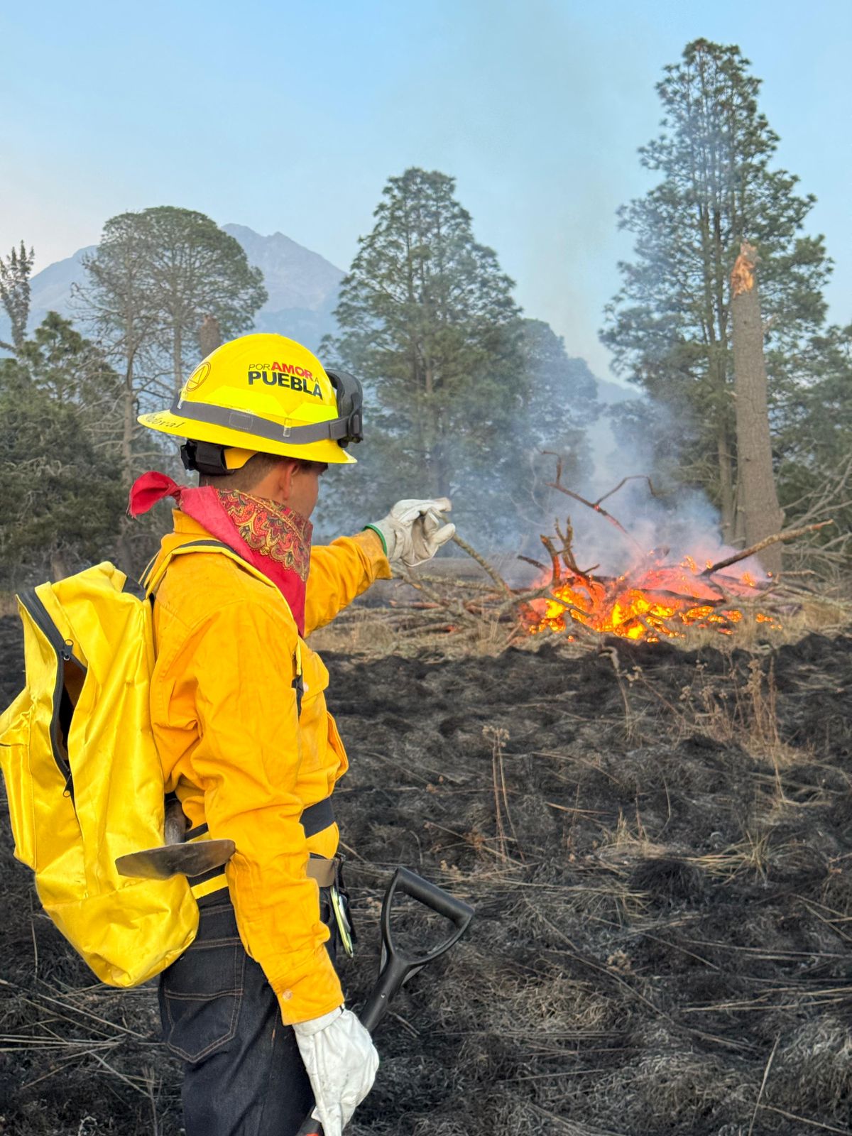 Puebla combate incendios con saldo blanco