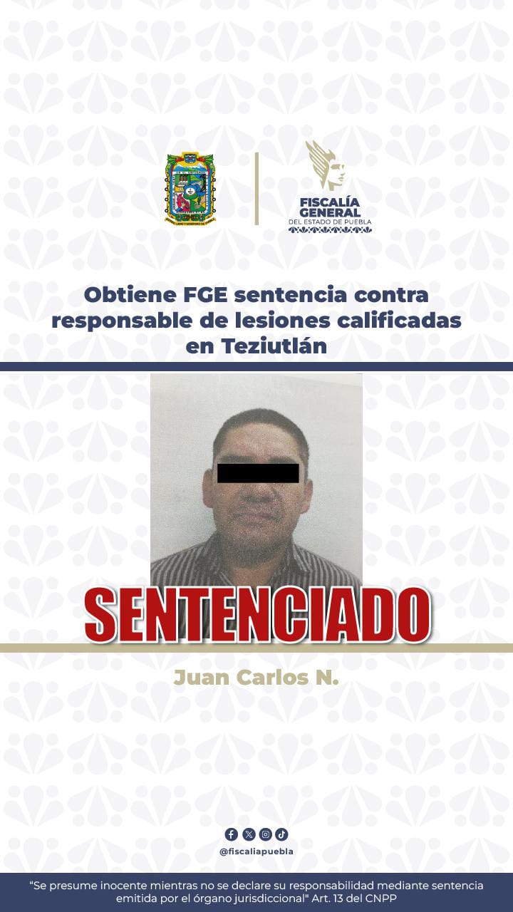 Sentencian a más de 10 años de prisión a agresor de Teziutlán