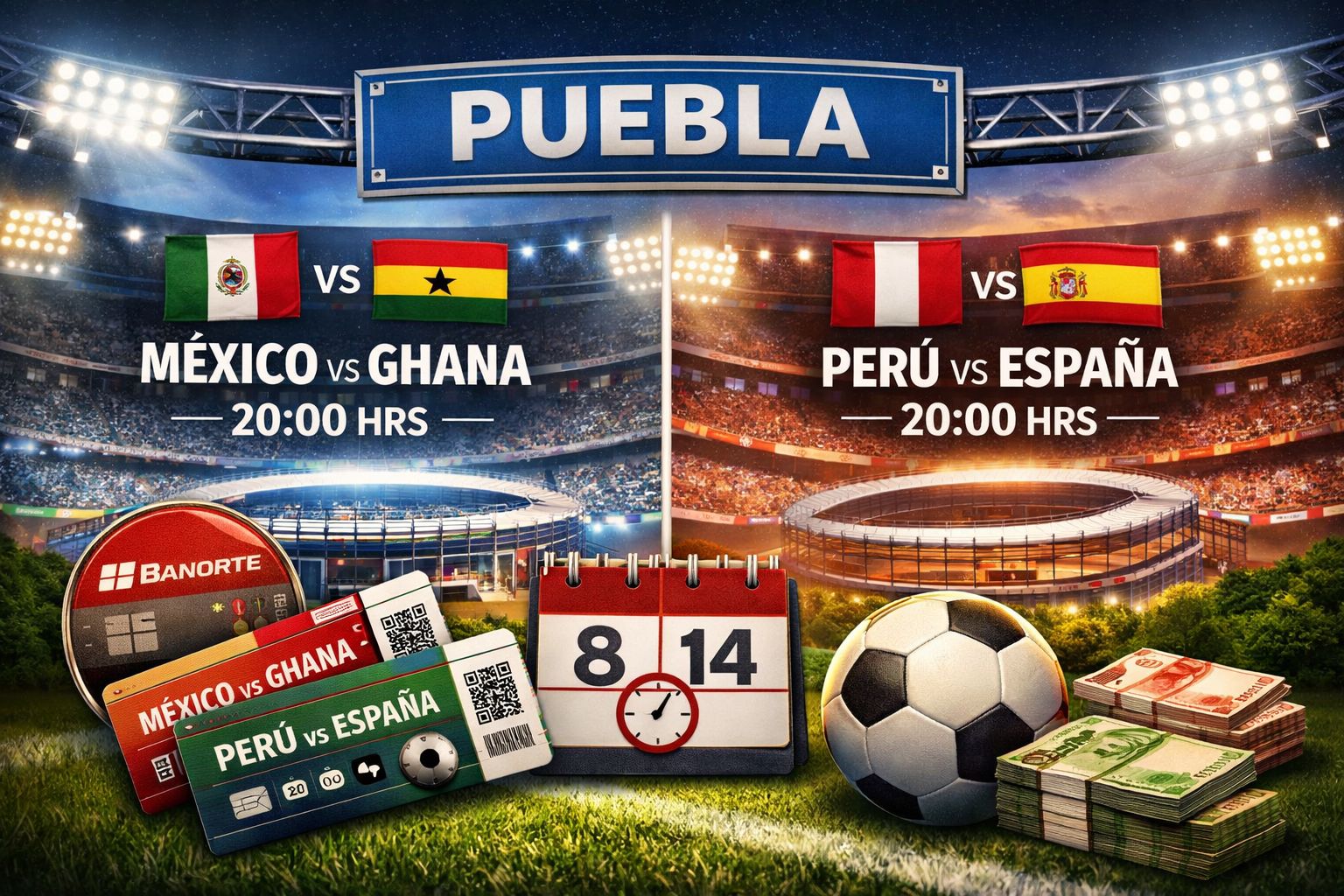 Boletos y horarios listos para partidos de selección en Puebla