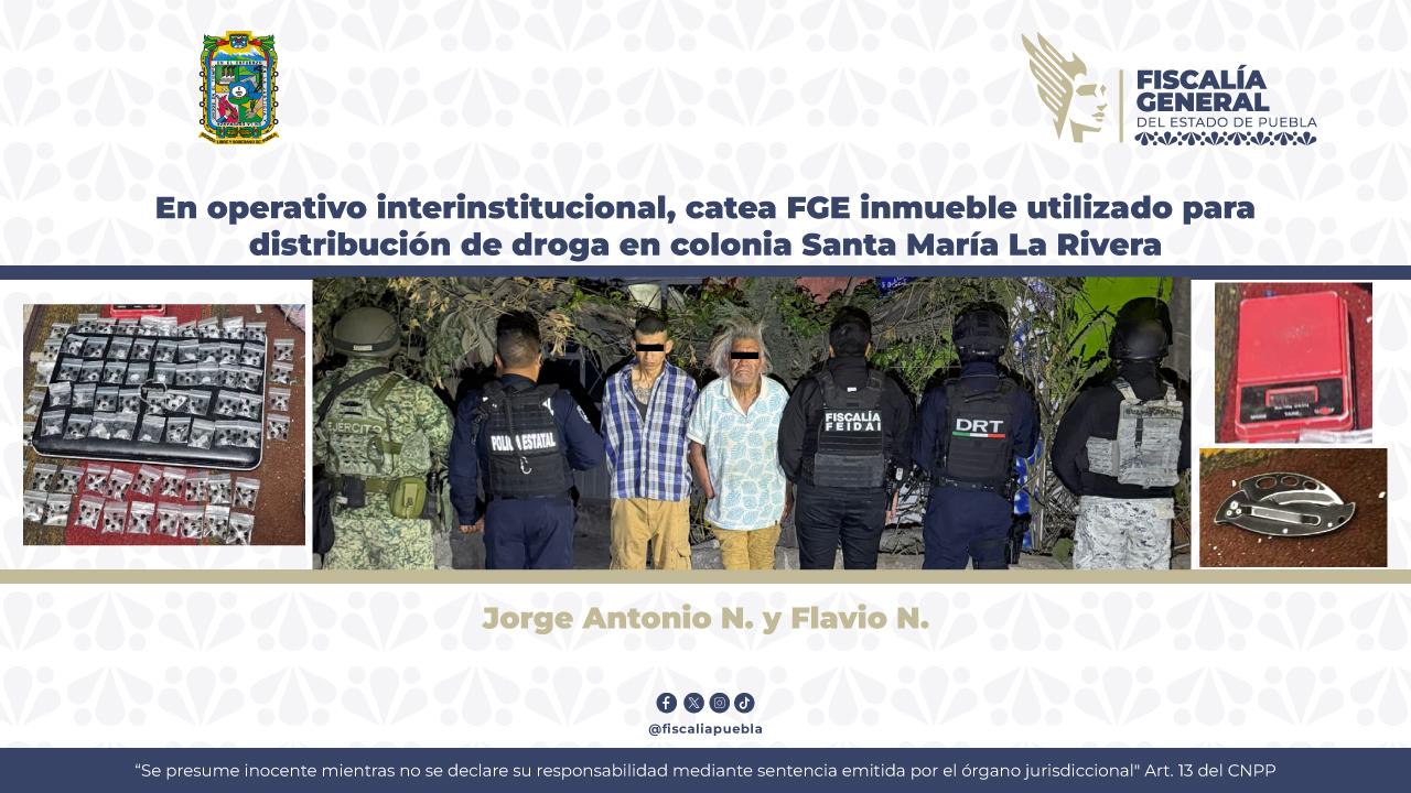 FGE catea inmueble por venta de droga en Santa María La Rivera