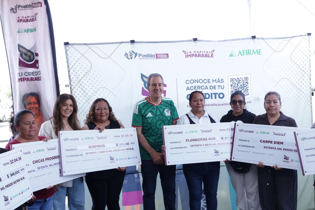 Entregan apoyos de “Tu Crédito Imparable” a emprendedores en Puebla capital Pepe